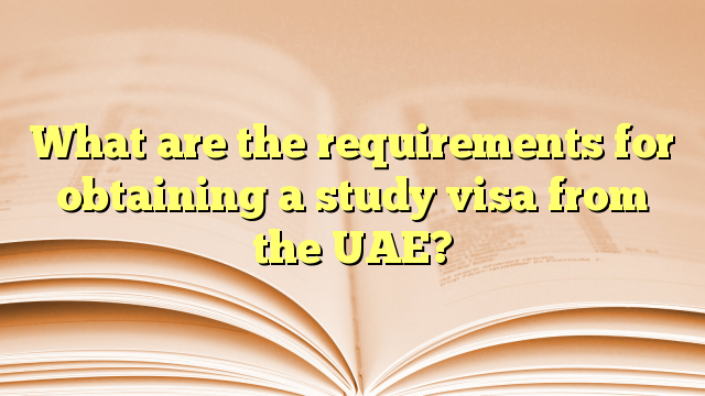 What are the requirements for obtaining a study visa from the UAE?