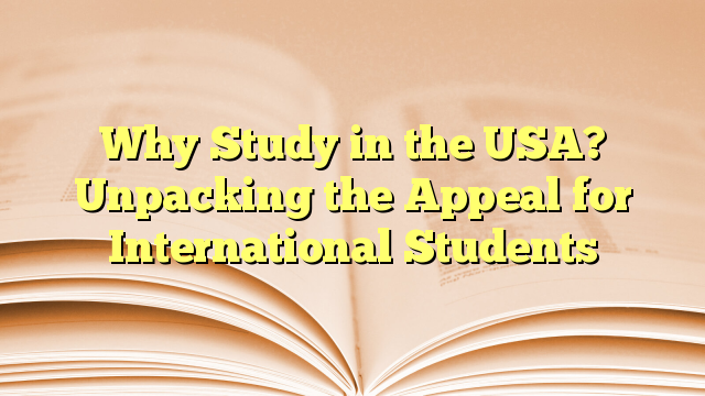 Why Study in the USA? Unpacking the Appeal for International Students